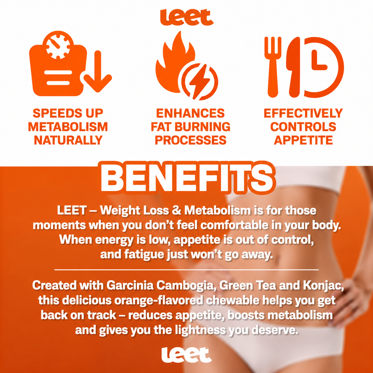 Leet Metabolism & Balance - 60 Gummies with Garcinia Cambogia